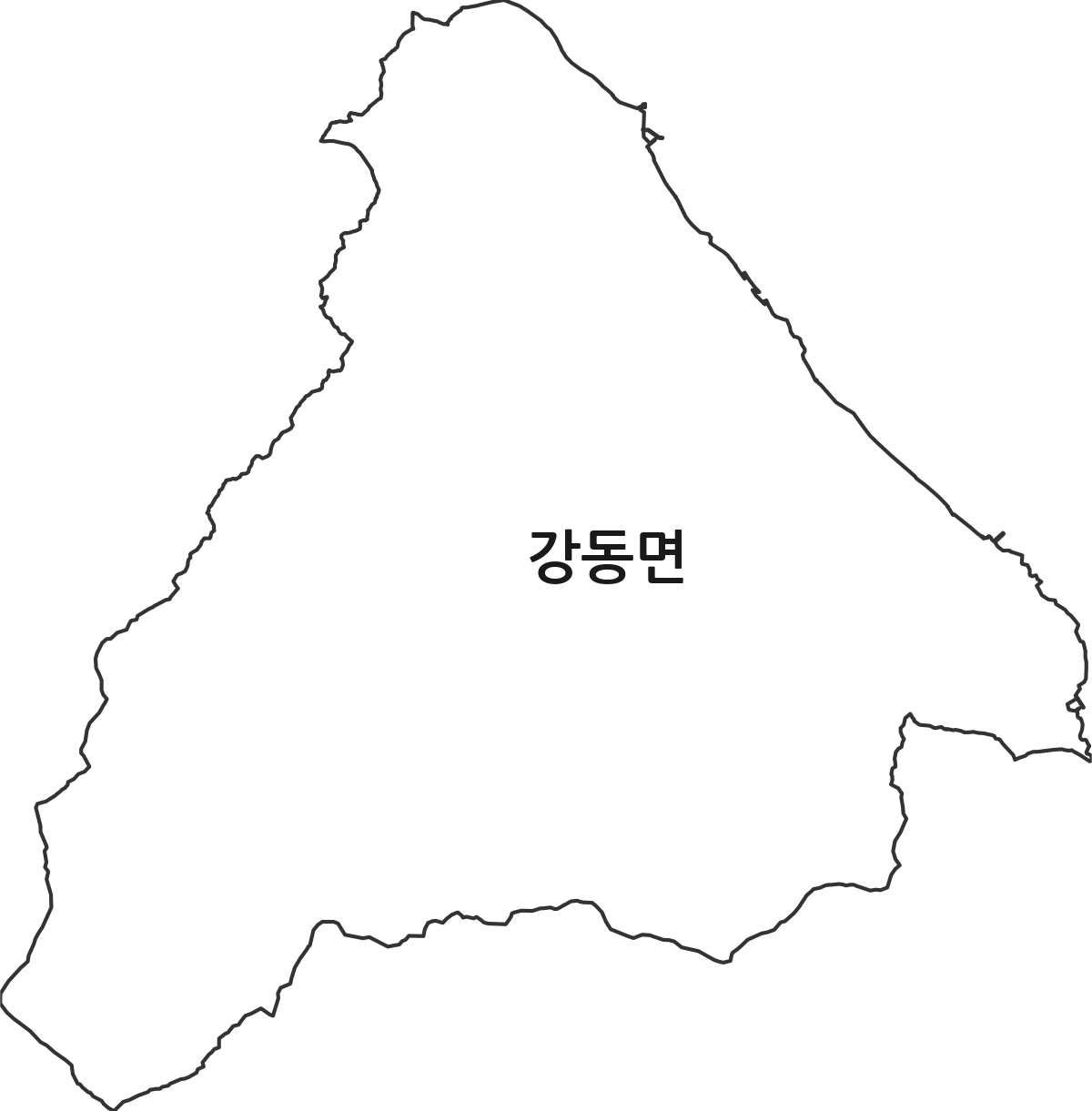 강원특별자치도 강릉시 강동면 행정동 행정구역 경계 지도
