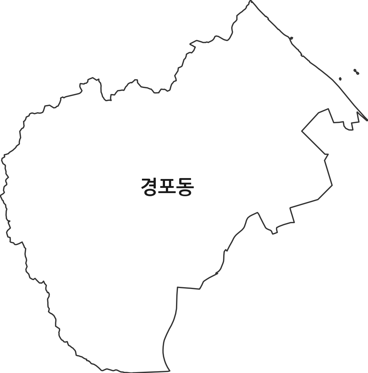 강원특별자치도 강릉시 경포동 행정동 행정구역 경계 지도