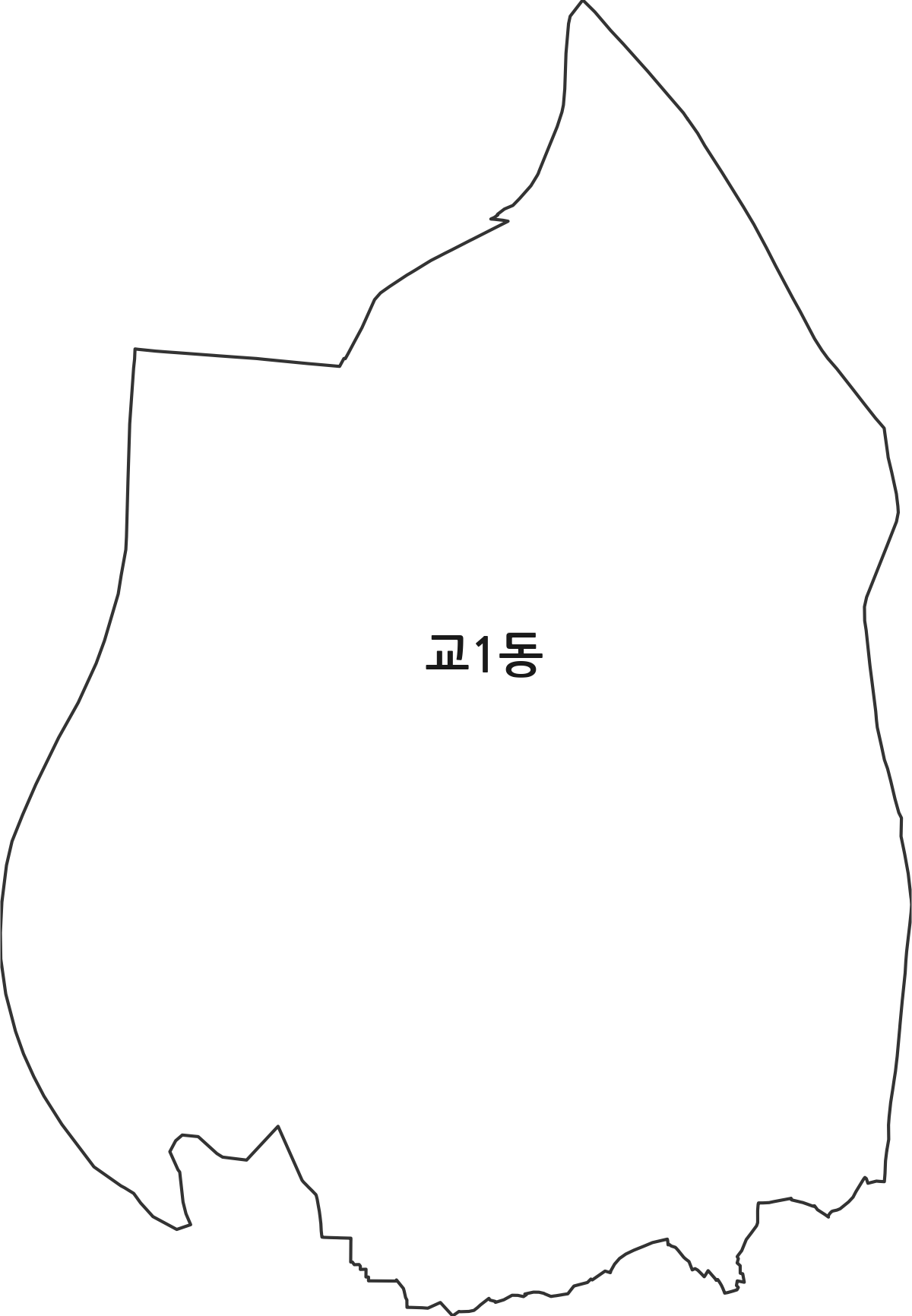강원특별자치도 강릉시 교1동 행정동 행정구역 경계 지도