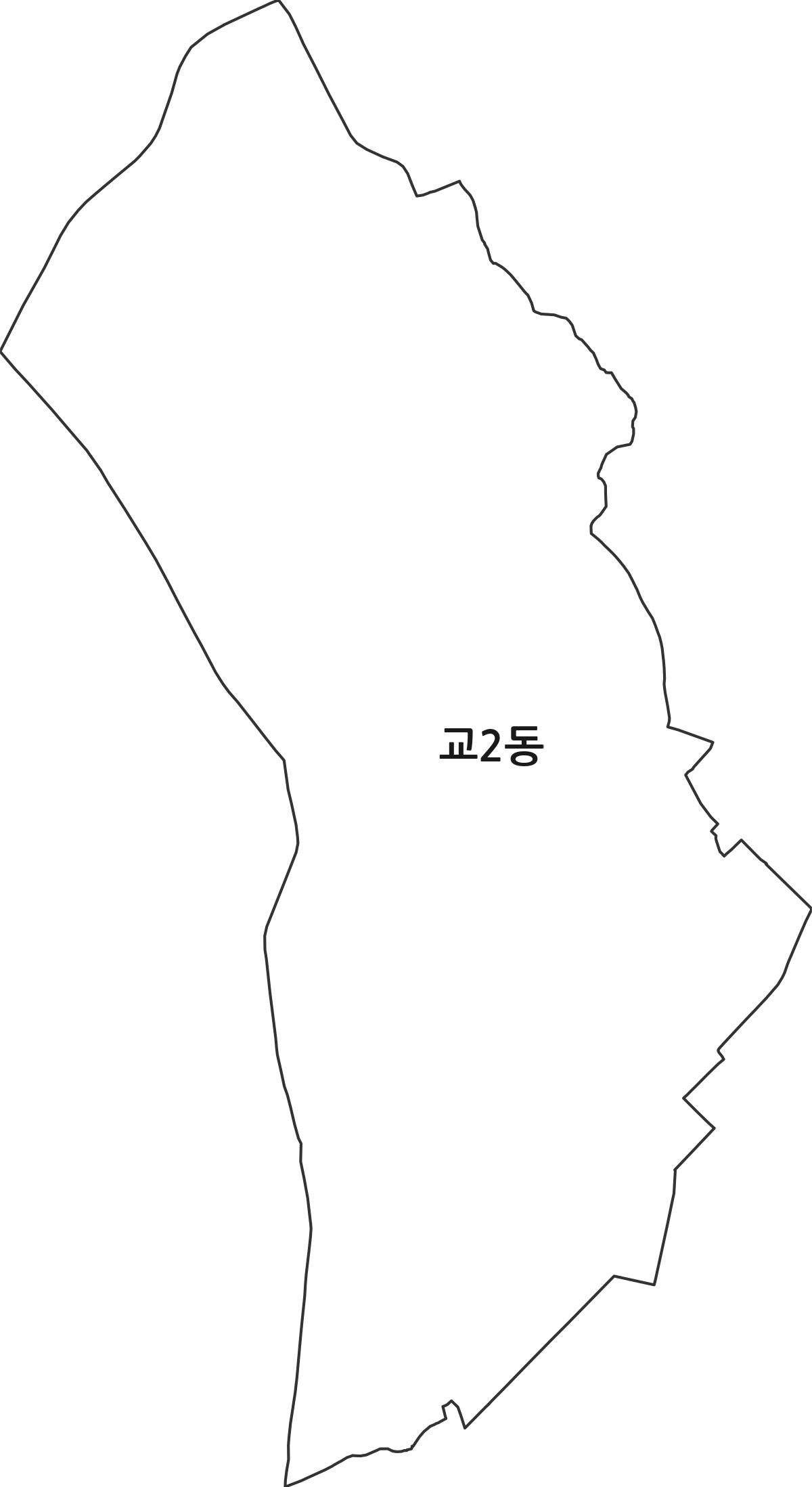 강원특별자치도 강릉시 교2동 행정동 행정구역 경계 지도