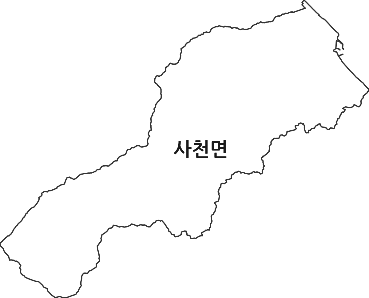 강원특별자치도 강릉시 사천면 행정동 행정구역 경계 지도