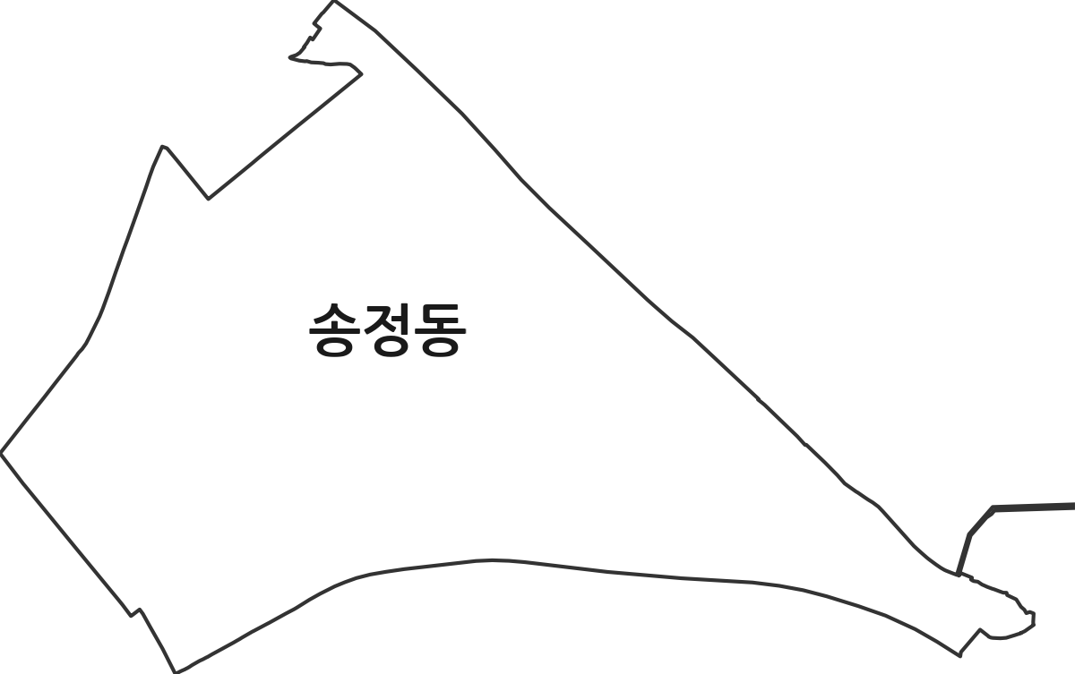 강원특별자치도 강릉시 송정동 행정동 행정구역 경계 지도