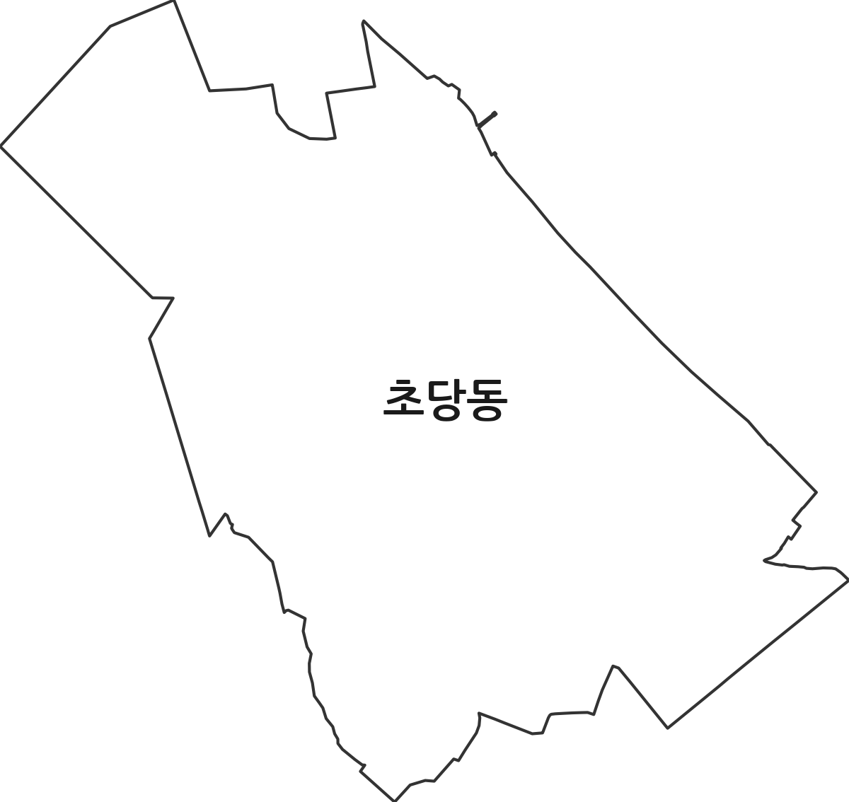 강원특별자치도 강릉시 초당동 행정동 행정구역 경계 지도