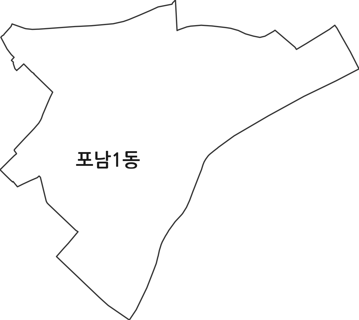 강원특별자치도 강릉시 포남1동 행정동 행정구역 경계 지도