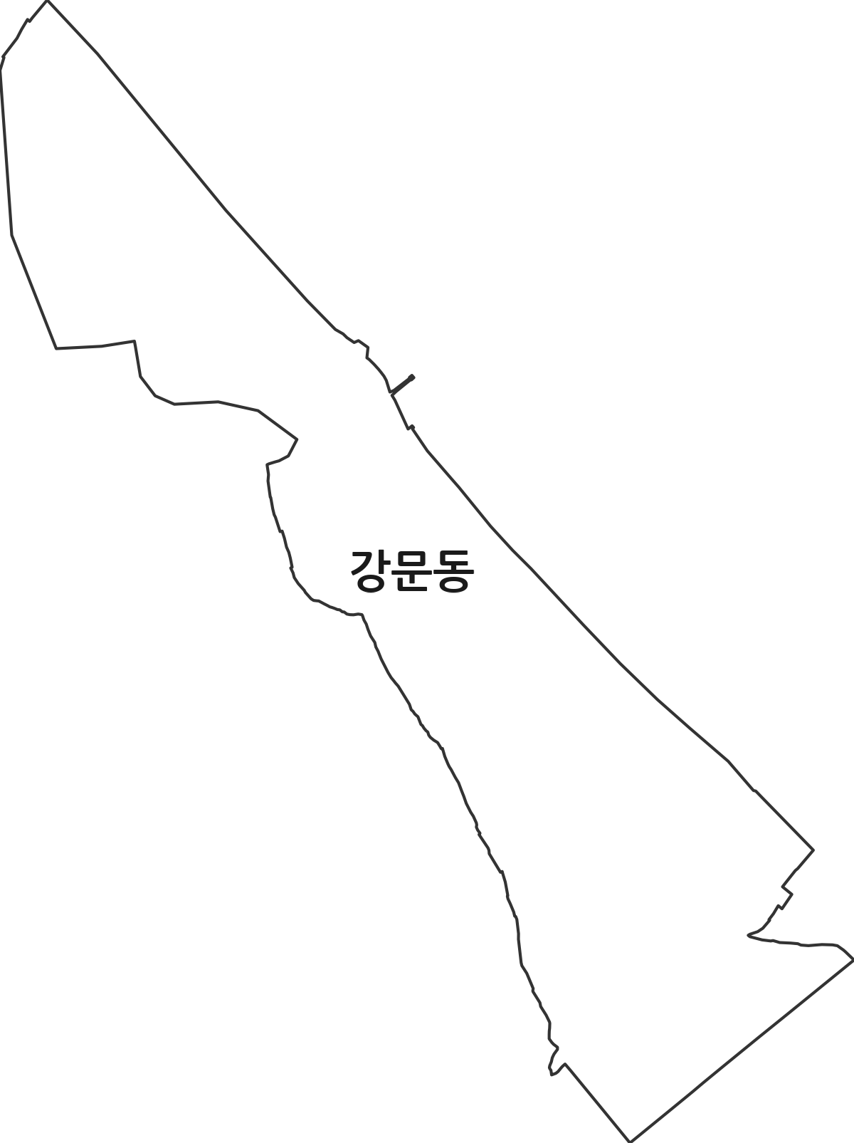 강원특별자치도 강릉시 강문동 법정동 행정구역 경계 지도
