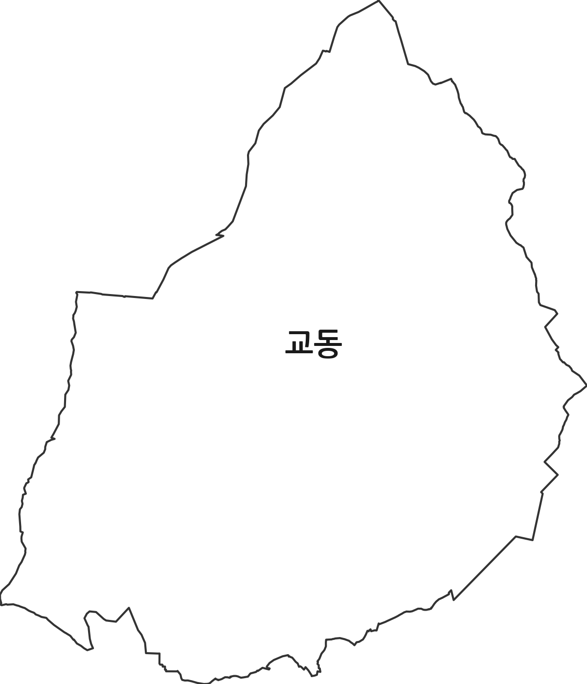강원특별자치도 강릉시 교동 법정동 행정구역 경계 지도