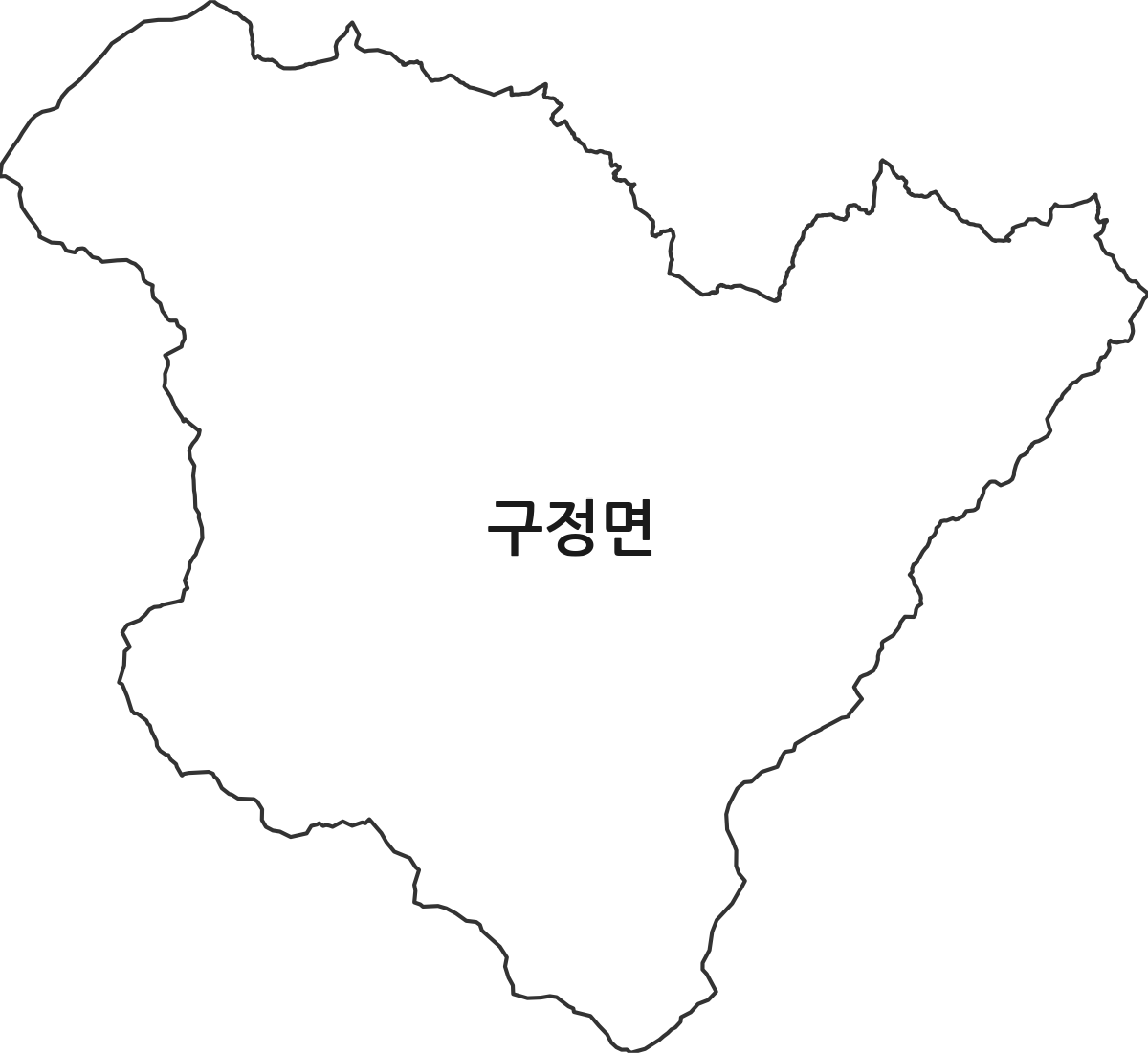 강원특별자치도 강릉시 구정면 법정동 행정구역 경계 지도