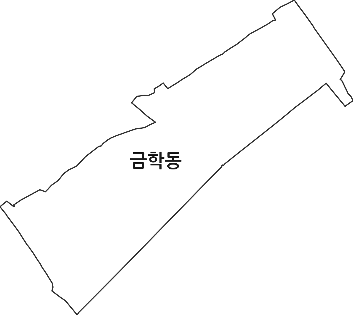 강원특별자치도 강릉시 금학동 법정동 행정구역 경계 지도