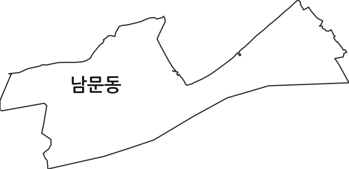강원특별자치도 강릉시 남문동 법정동 행정구역 경계 지도