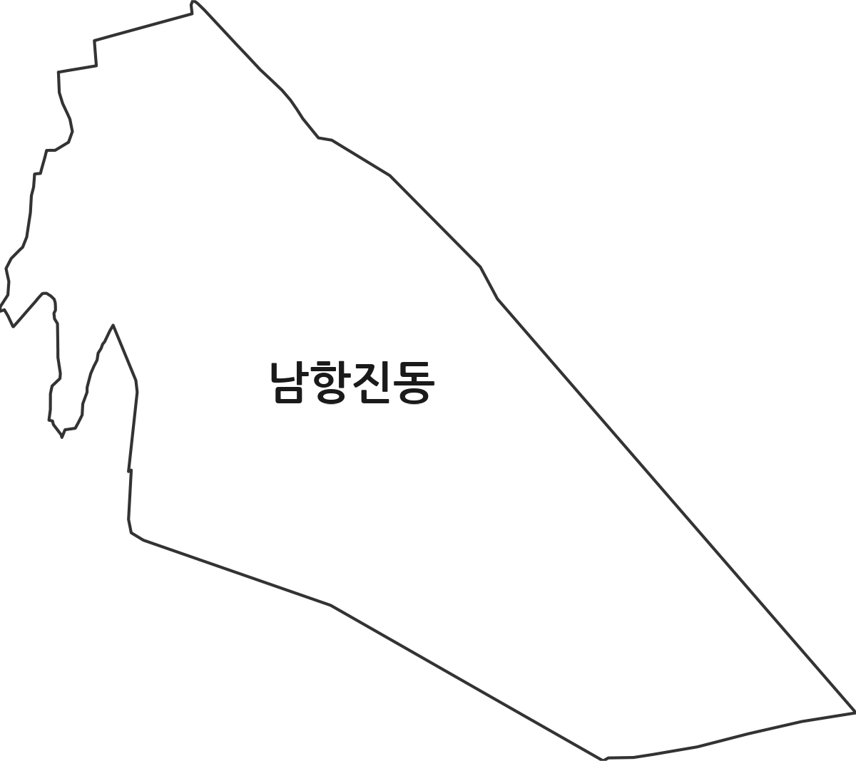 강원특별자치도 강릉시 남항진동 법정동 행정구역 경계 지도