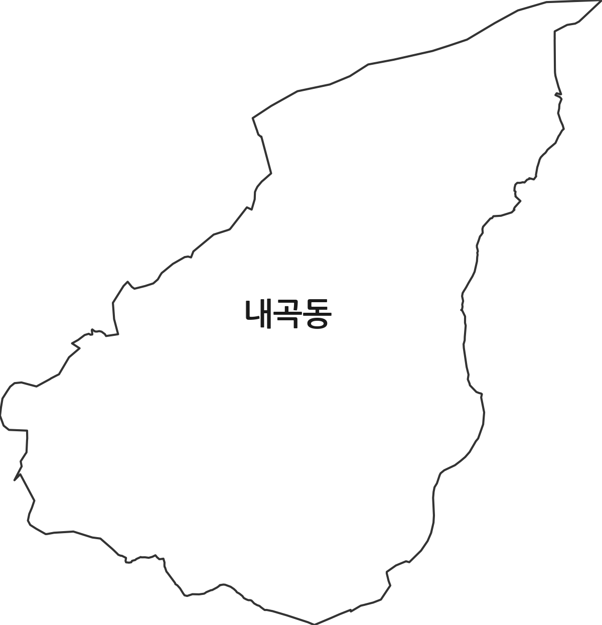 강원특별자치도 강릉시 내곡동 법정동 행정구역 경계 지도