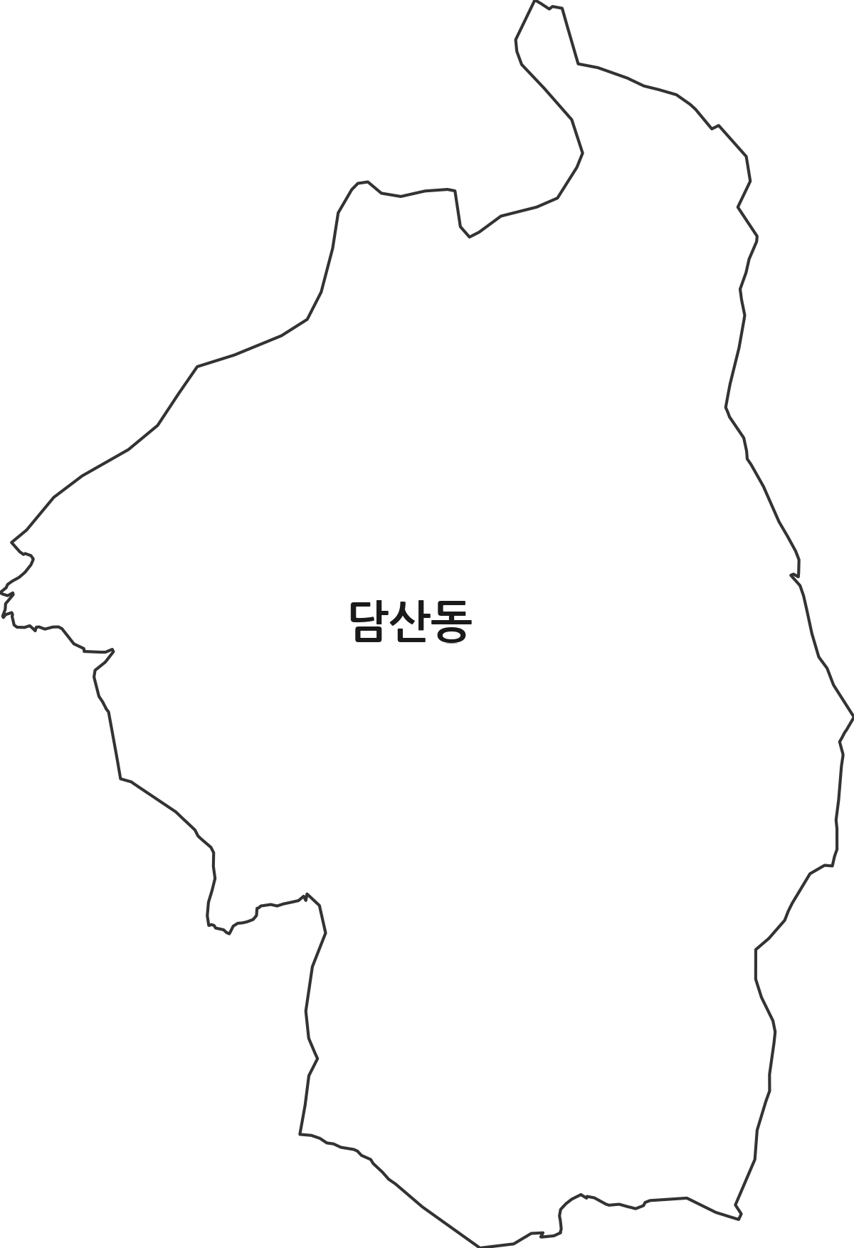 강원특별자치도 강릉시 담산동 법정동 행정구역 경계 지도