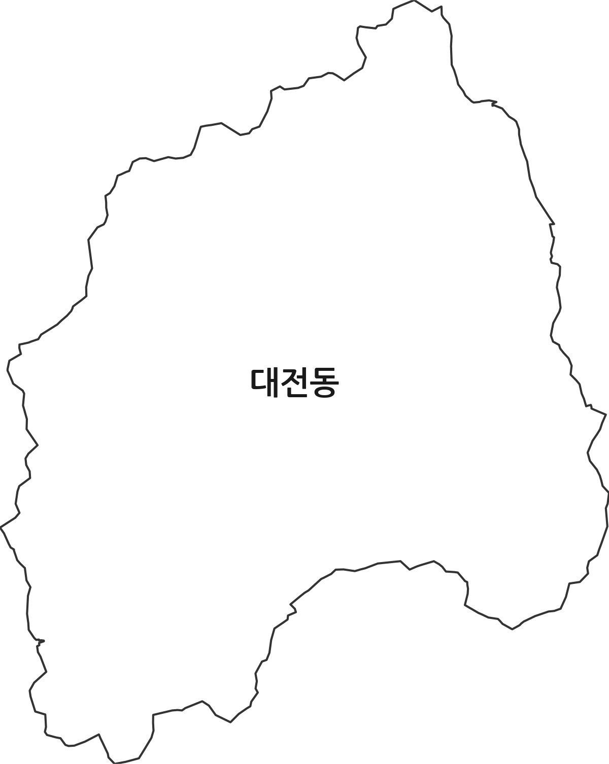 강원특별자치도 강릉시 대전동 법정동 행정구역 경계 지도