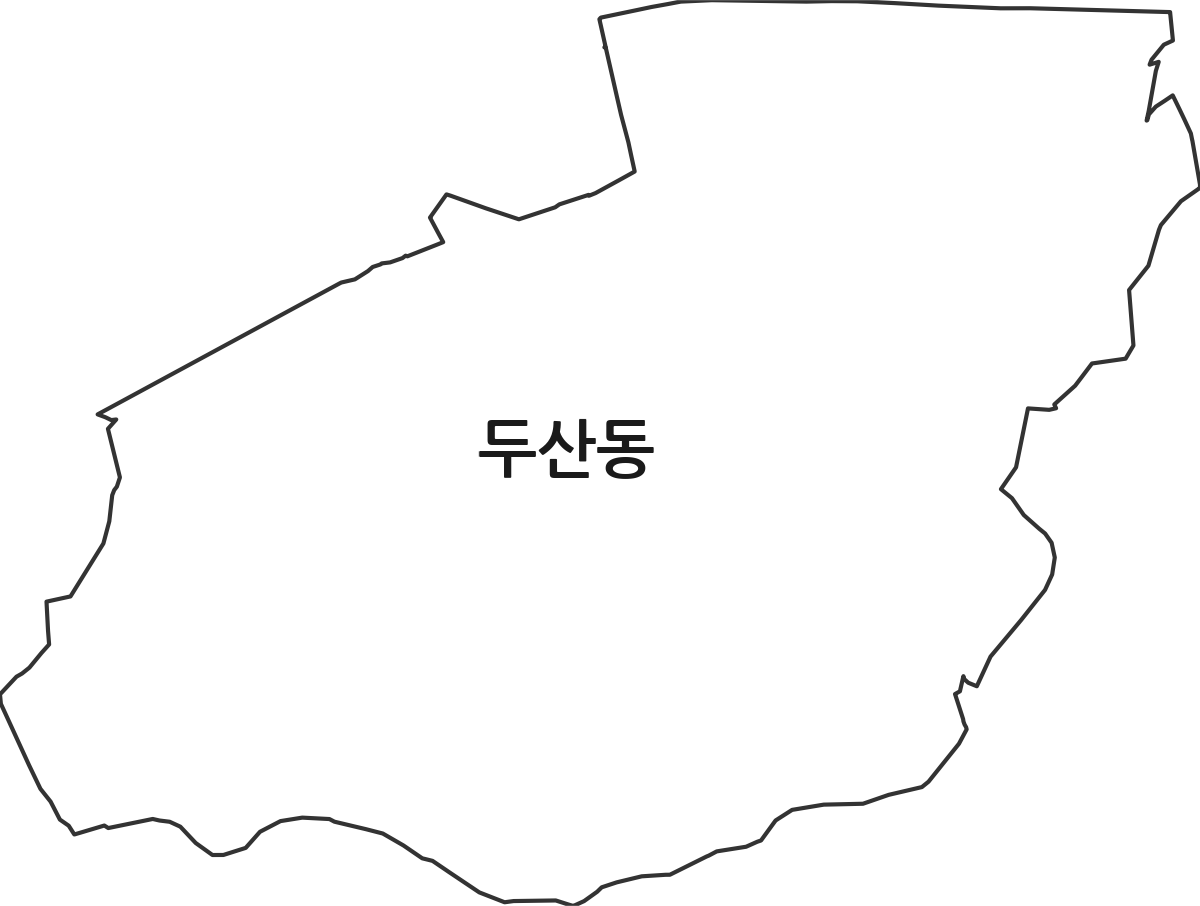 강원특별자치도 강릉시 두산동 법정동 행정구역 경계 지도