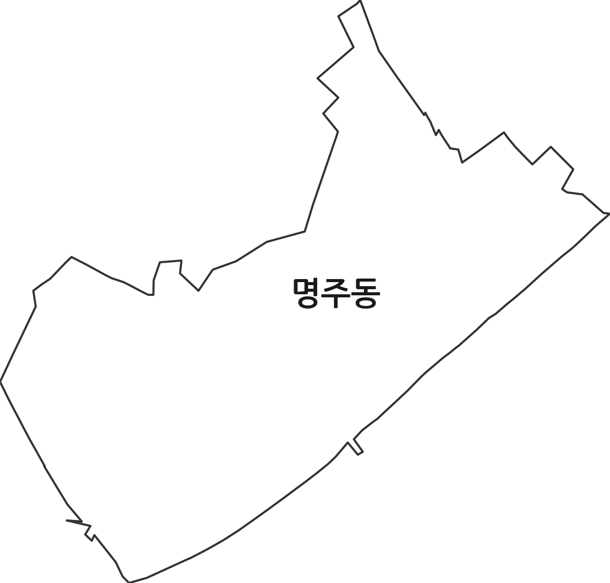 강원특별자치도 강릉시 명주동 법정동 행정구역 경계 지도