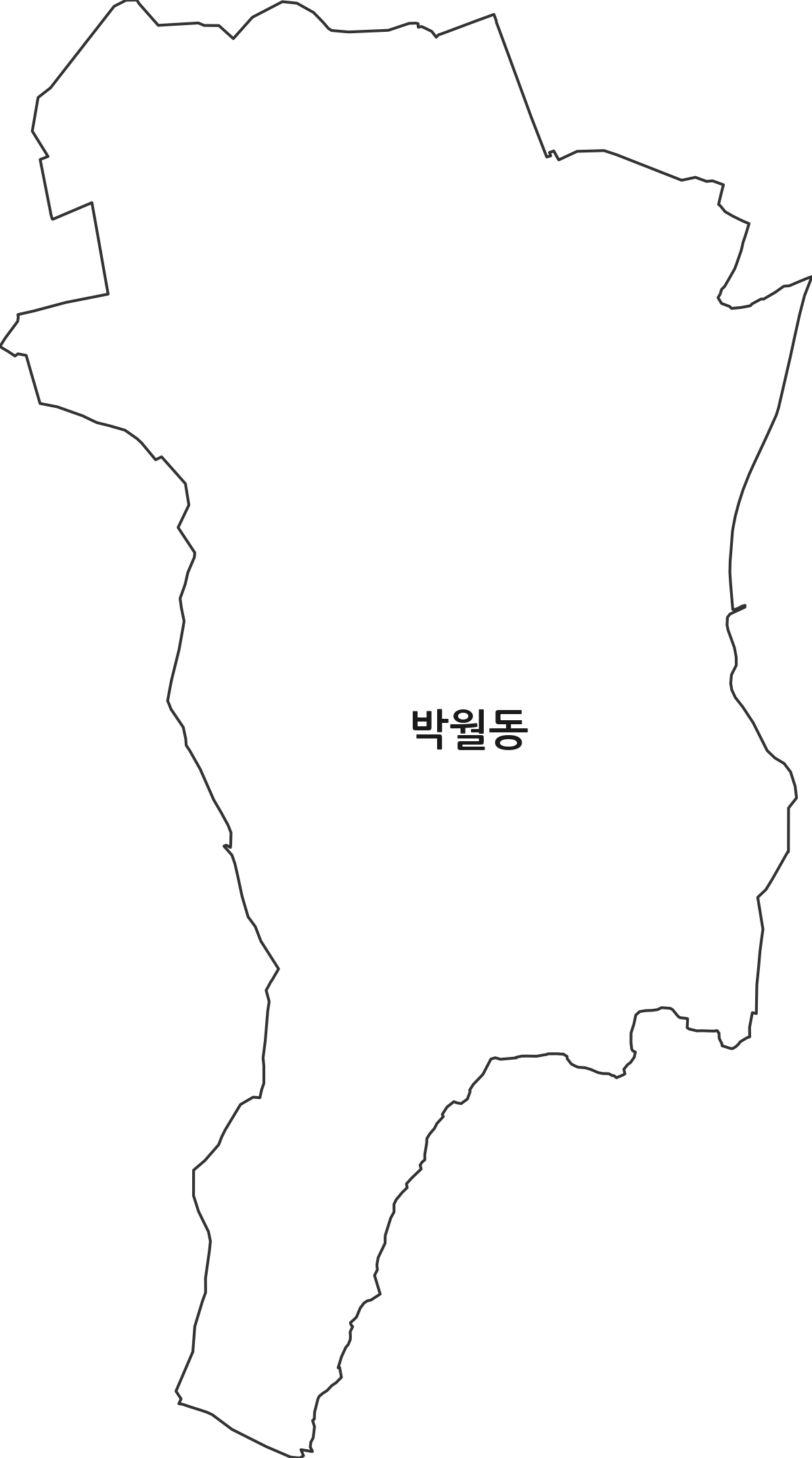 강원특별자치도 강릉시 박월동 법정동 행정구역 경계 지도