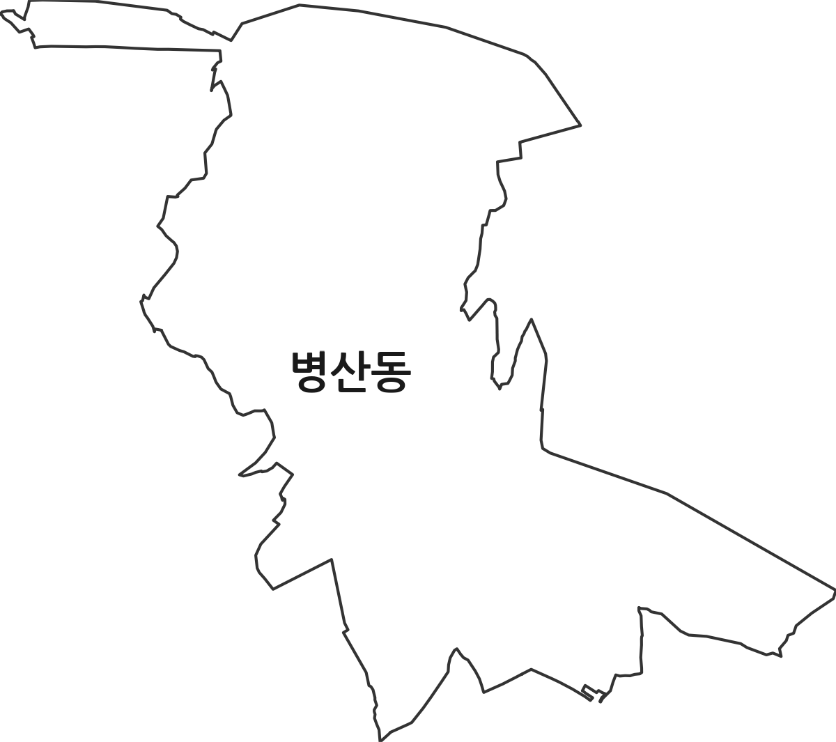 강원특별자치도 강릉시 병산동 법정동 행정구역 경계 지도