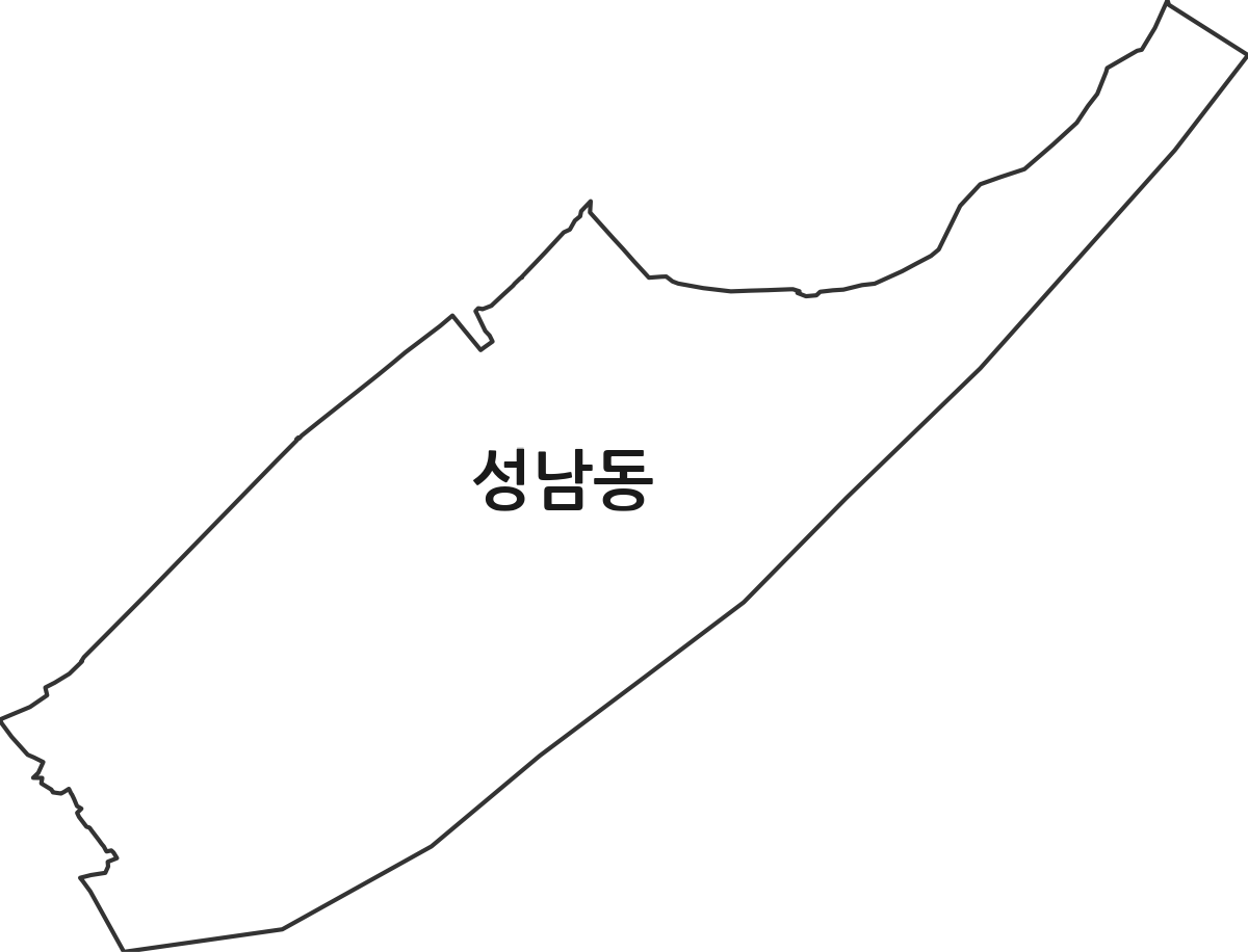 강원특별자치도 강릉시 성남동 법정동 행정구역 경계 지도