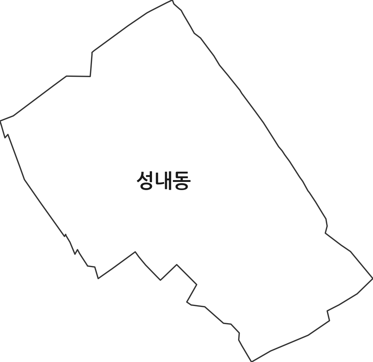 강원특별자치도 강릉시 성내동 법정동 행정구역 경계 지도
