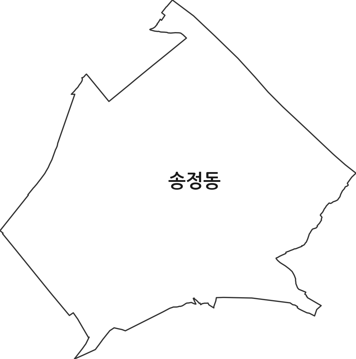 강원특별자치도 강릉시 송정동 법정동 행정구역 경계 지도