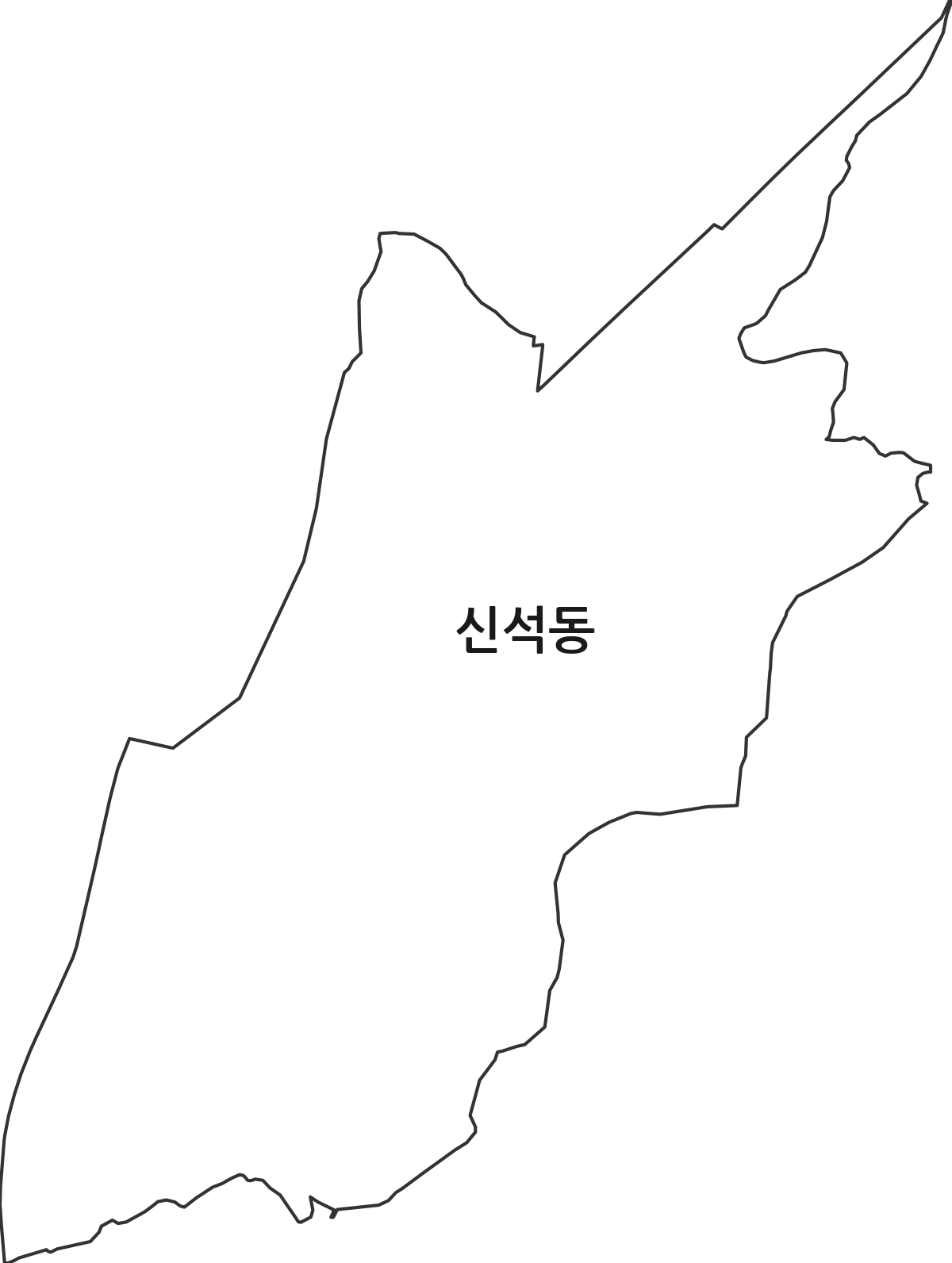 강원특별자치도 강릉시 신석동 법정동 행정구역 경계 지도