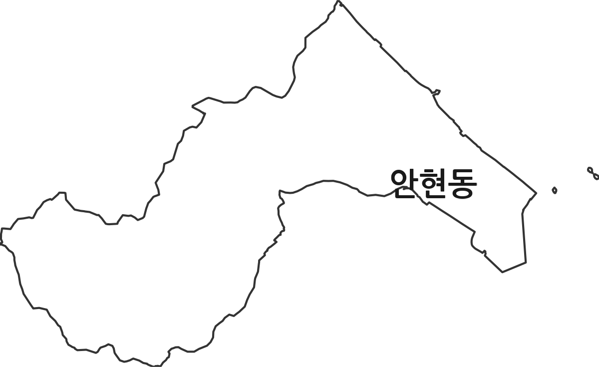 강원특별자치도 강릉시 안현동 법정동 행정구역 경계 지도