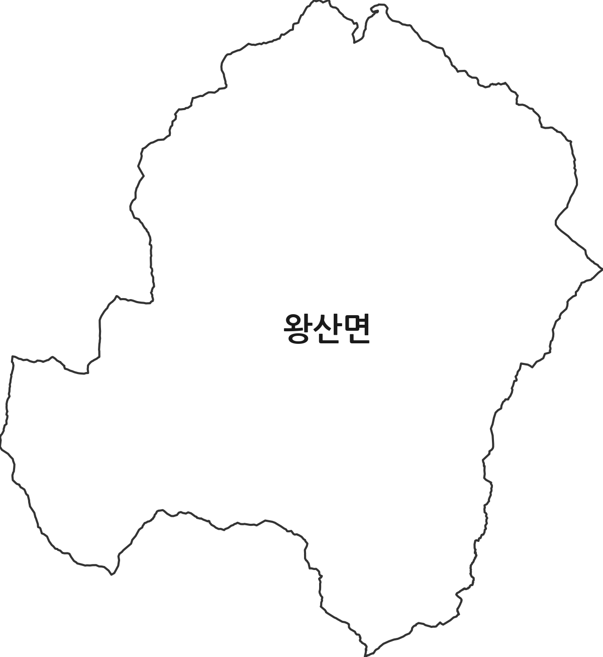 강원특별자치도 강릉시 왕산면 법정동 행정구역 경계 지도