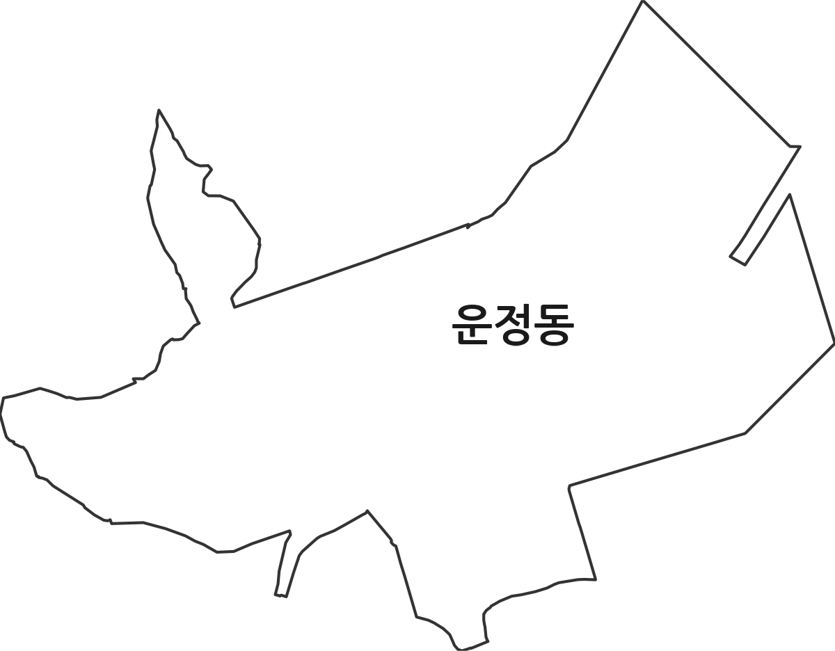 강원특별자치도 강릉시 운정동 법정동 행정구역 경계 지도