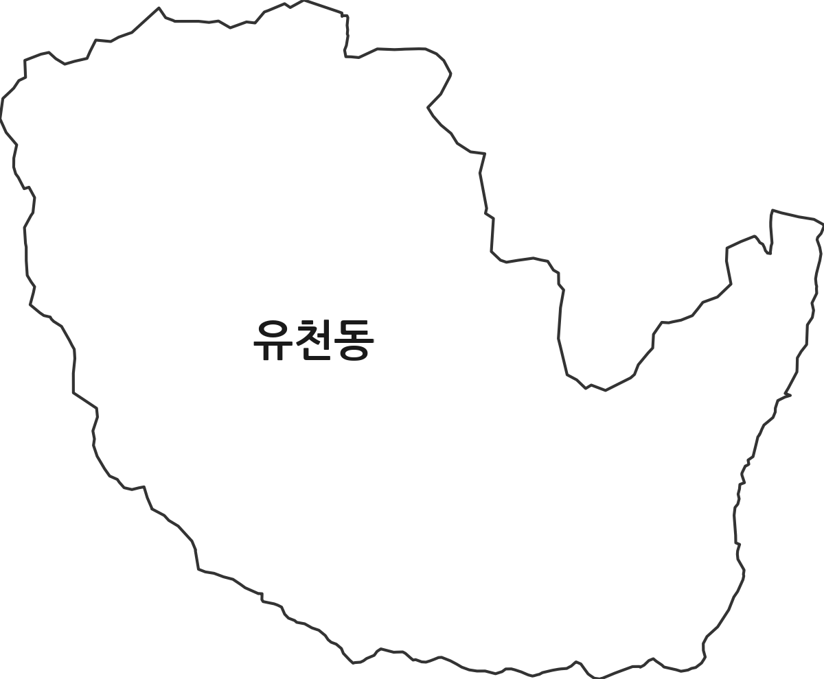 강원특별자치도 강릉시 유천동 법정동 행정구역 경계 지도