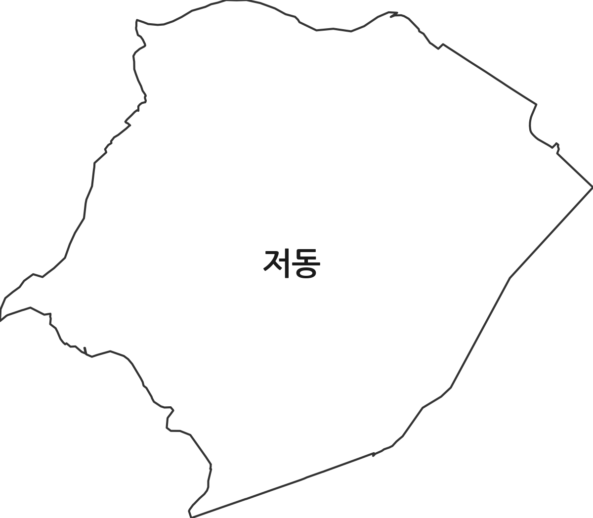 강원특별자치도 강릉시 저동 법정동 행정구역 경계 지도