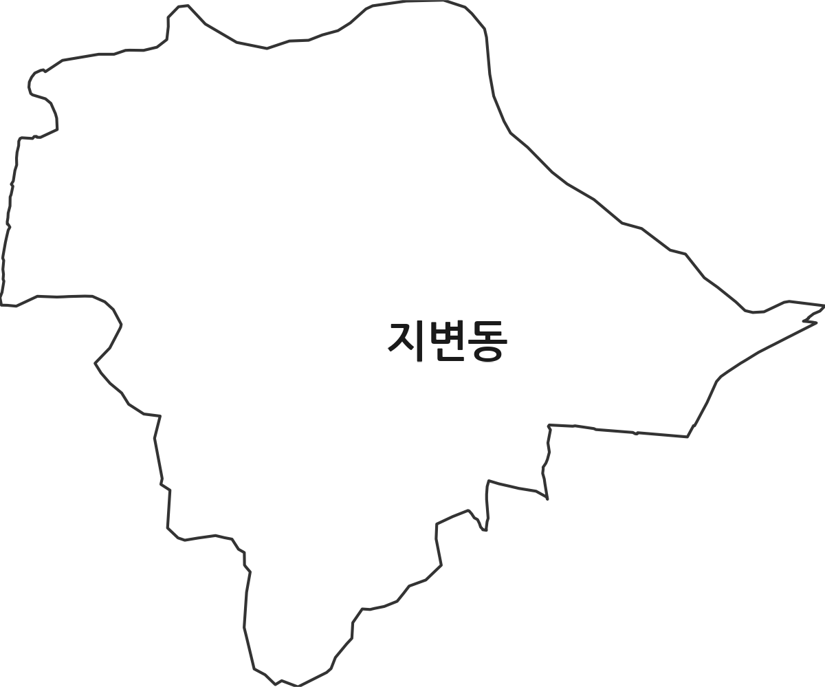강원특별자치도 강릉시 지변동 법정동 행정구역 경계 지도