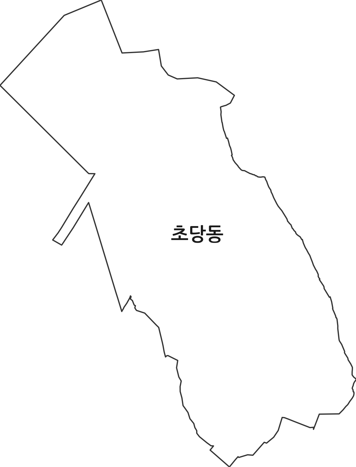 강원특별자치도 강릉시 초당동 법정동 행정구역 경계 지도
