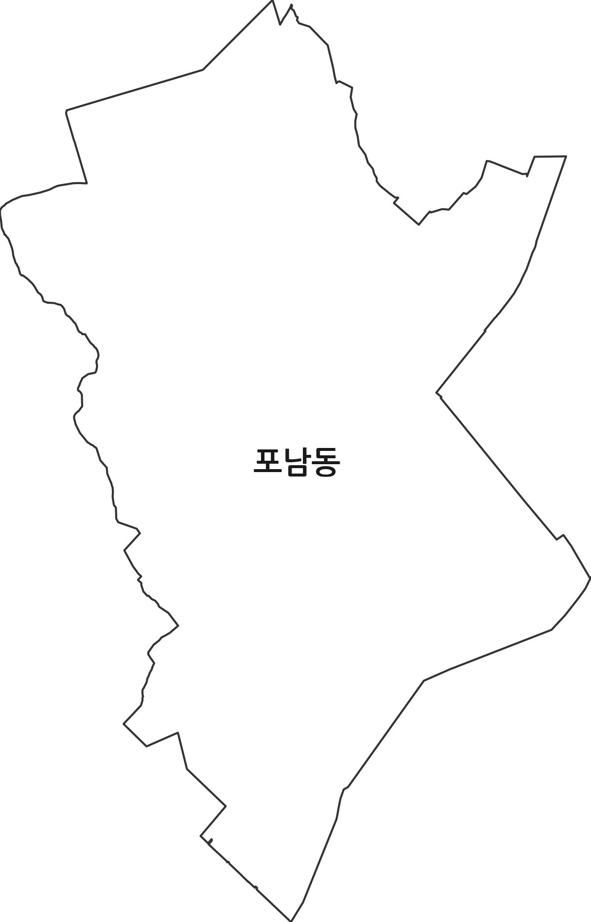 강원특별자치도 강릉시 포남동 법정동 행정구역 경계 지도