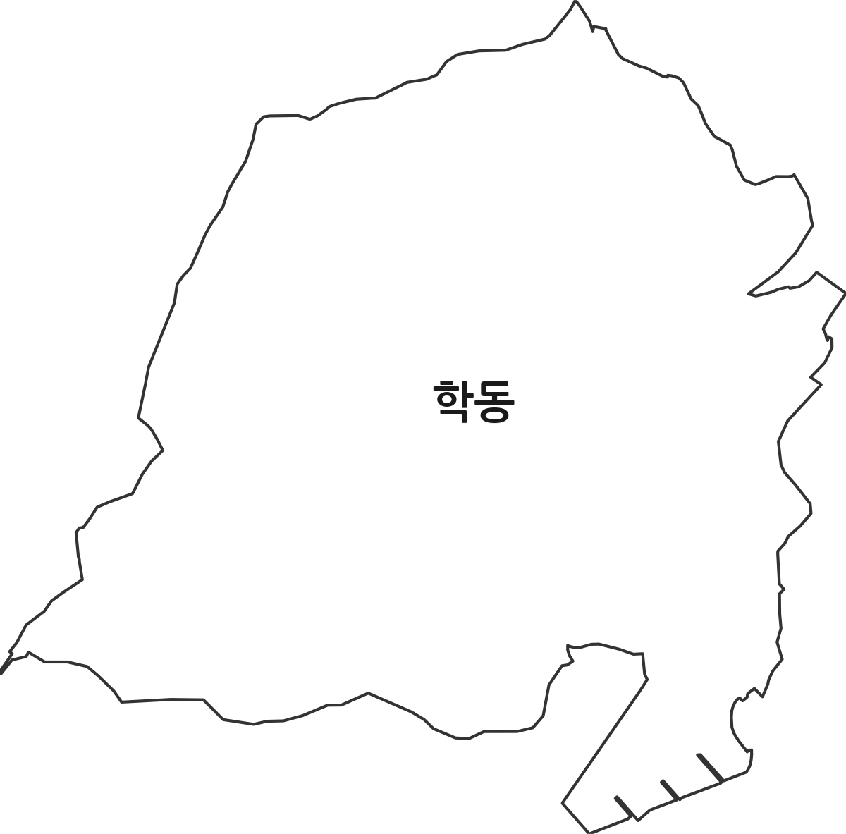 강원특별자치도 강릉시 학동 법정동 행정구역 경계 지도