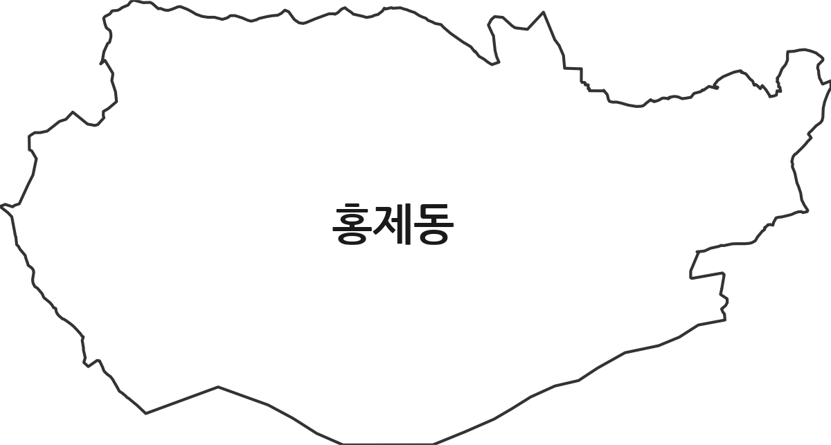 강원특별자치도 강릉시 홍제동 법정동 행정구역 경계 지도
