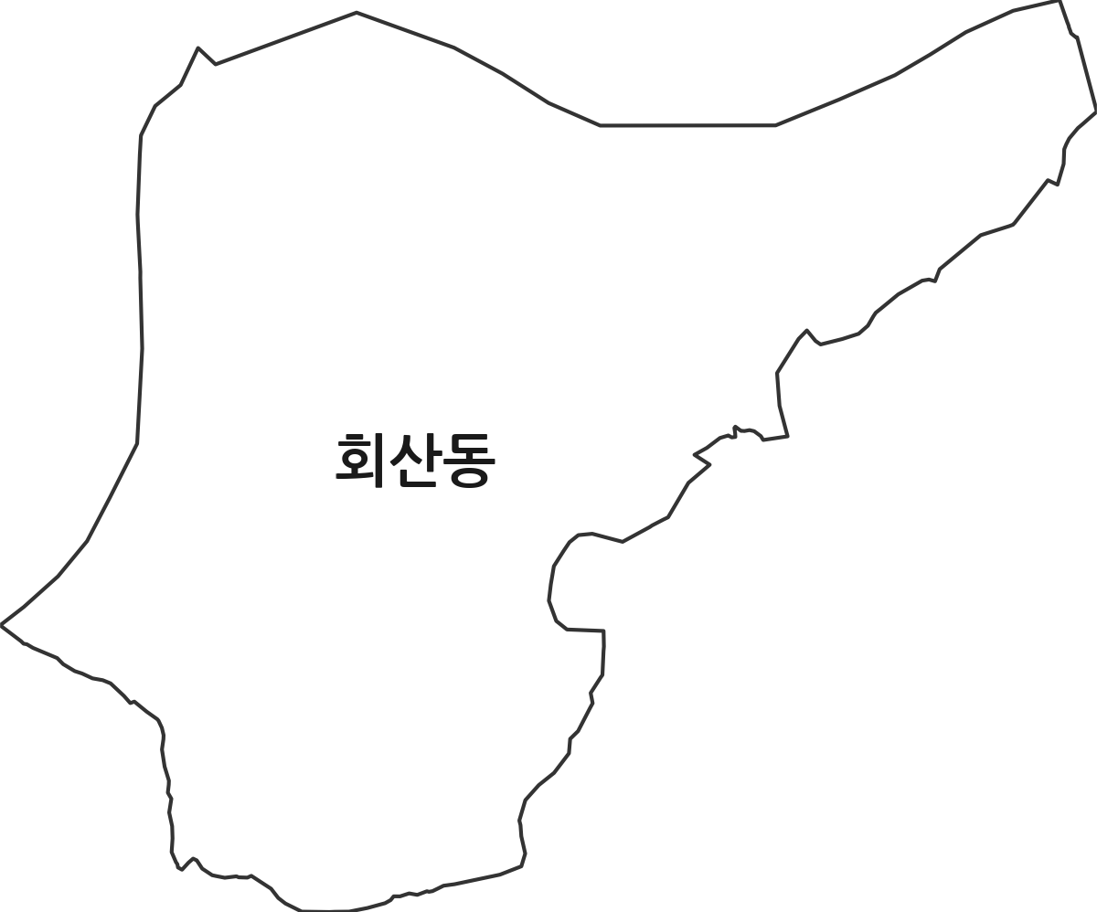 강원특별자치도 강릉시 회산동 법정동 행정구역 경계 지도