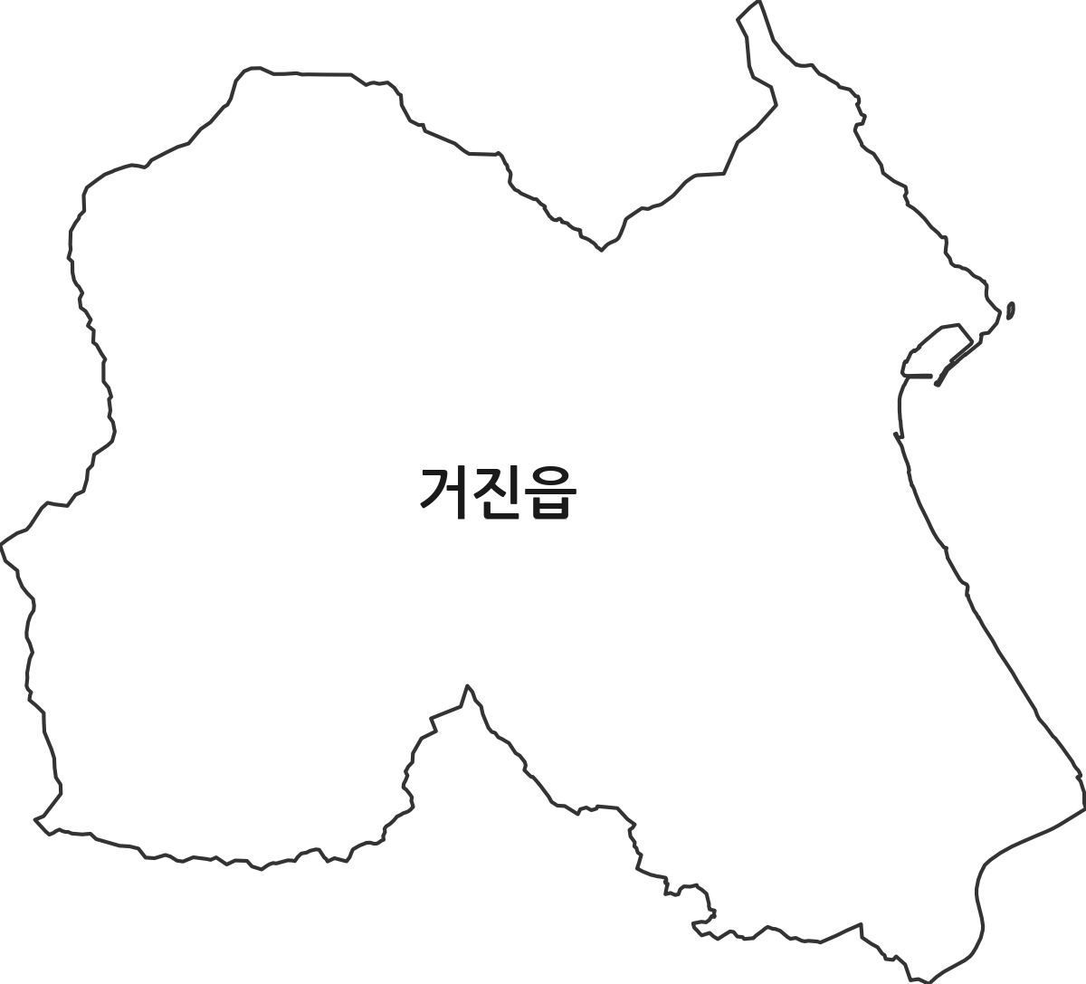 강원특별자치도 고성군 거진읍 행정동 행정구역 경계 지도