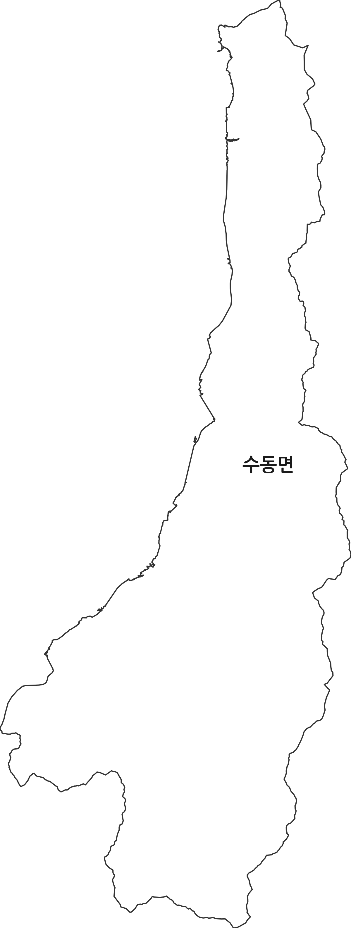 강원특별자치도 고성군 수동면 행정동 행정구역 경계 지도