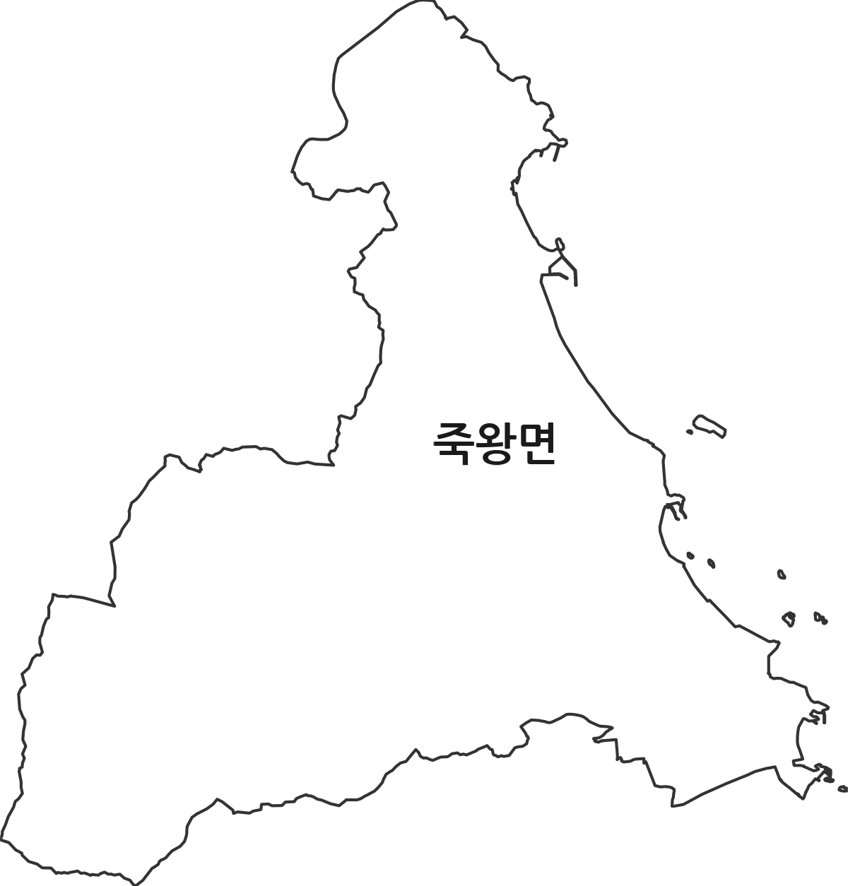 강원특별자치도 고성군 죽왕면 행정동 행정구역 경계 지도