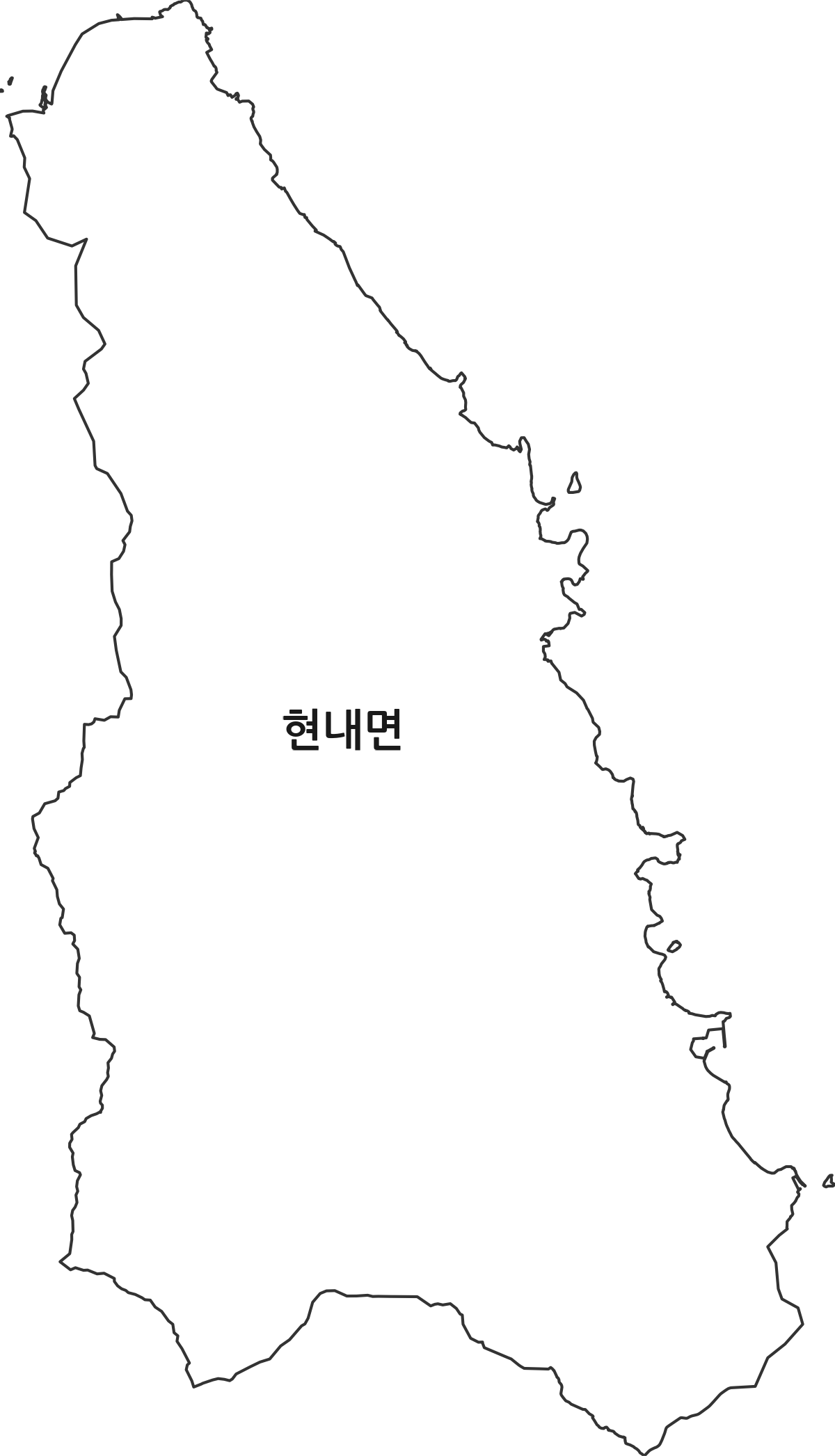 강원특별자치도 고성군 현내면 행정동 행정구역 경계 지도