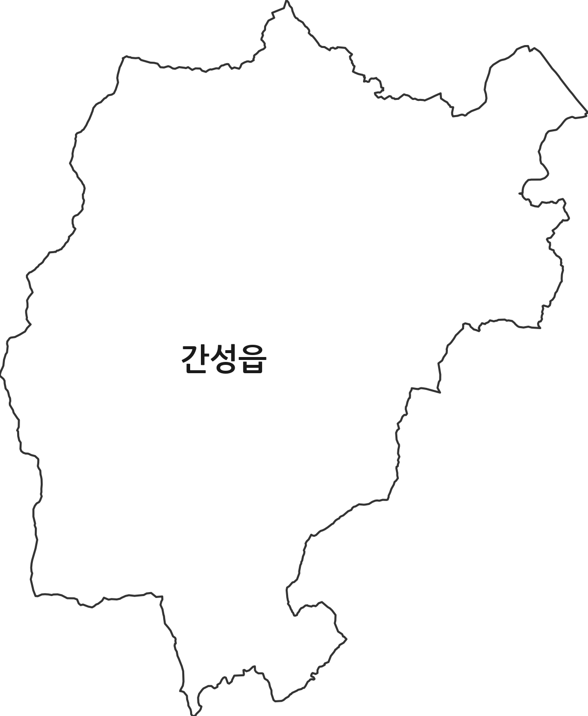 강원특별자치도 고성군 간성읍 법정동 행정구역 경계 지도