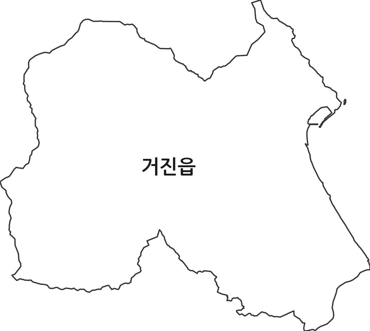 강원특별자치도 고성군 거진읍 법정동 행정구역 경계 지도
