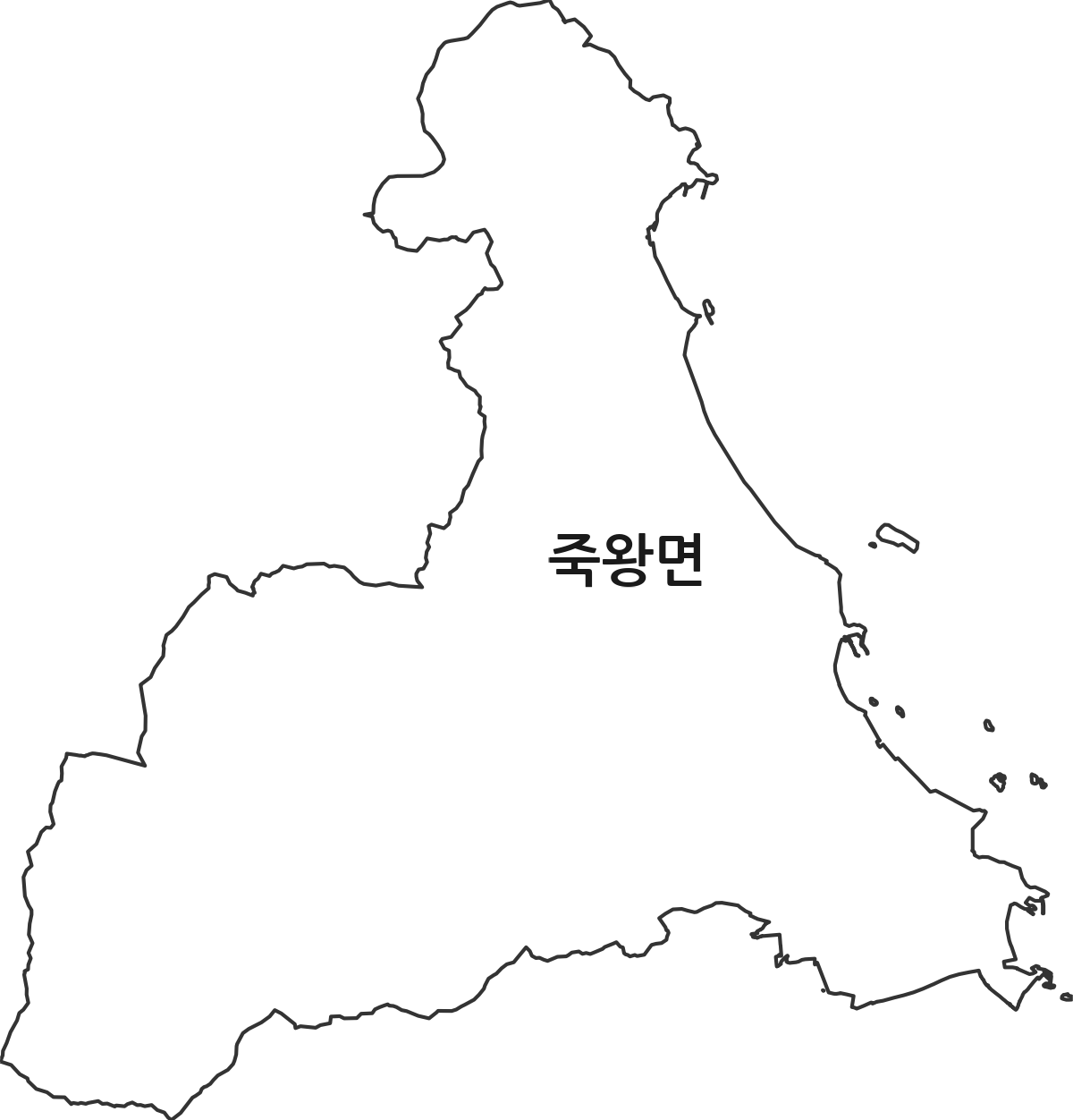 강원특별자치도 고성군 죽왕면 법정동 행정구역 경계 지도