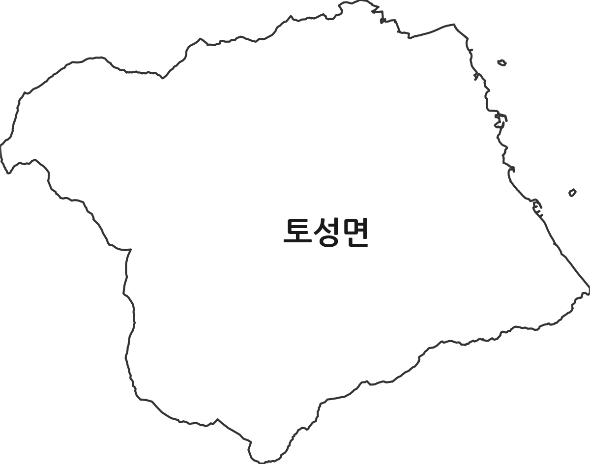 강원특별자치도 고성군 토성면 법정동 행정구역 경계 지도