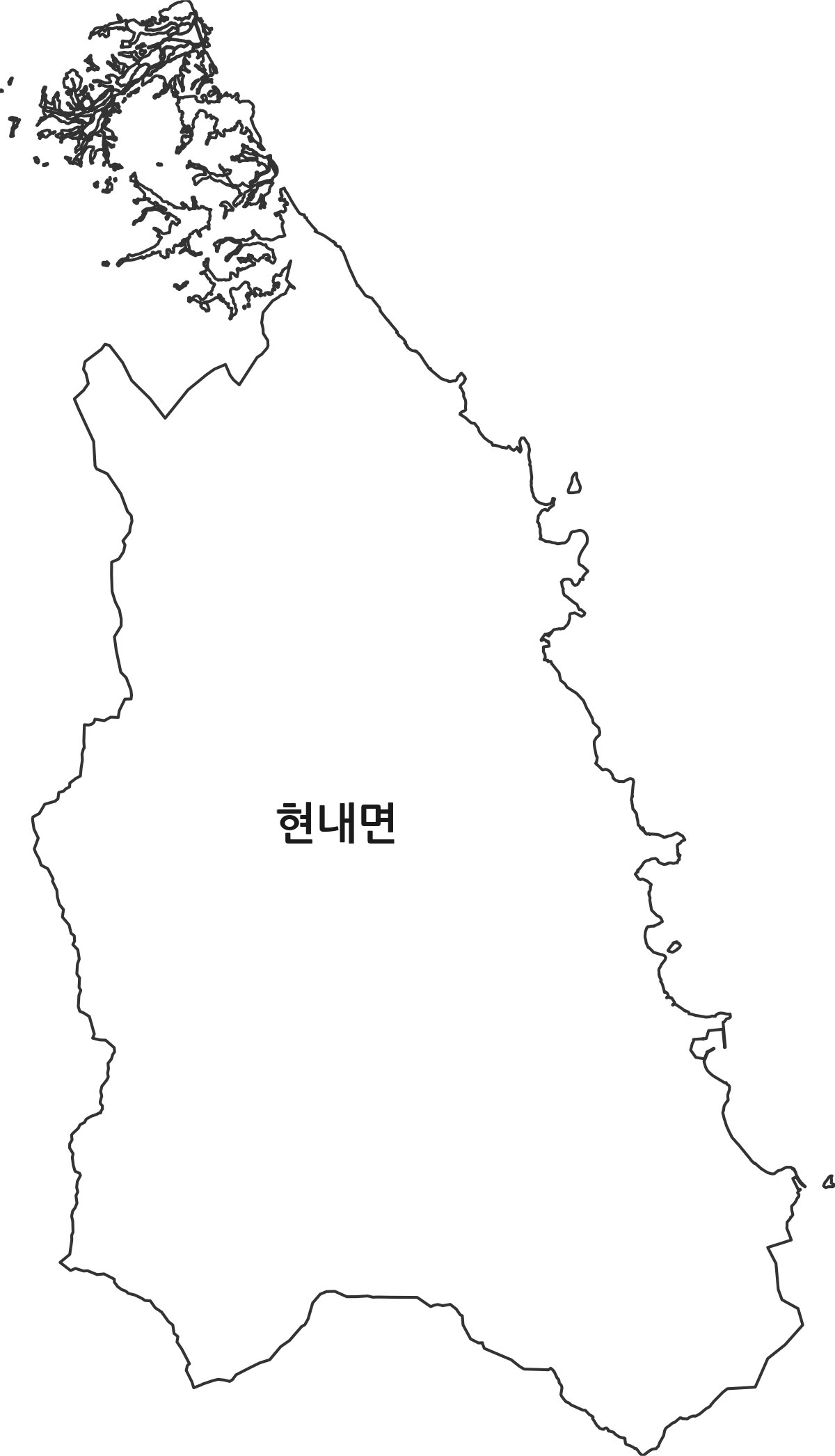 강원특별자치도 고성군 현내면 법정동 행정구역 경계 지도