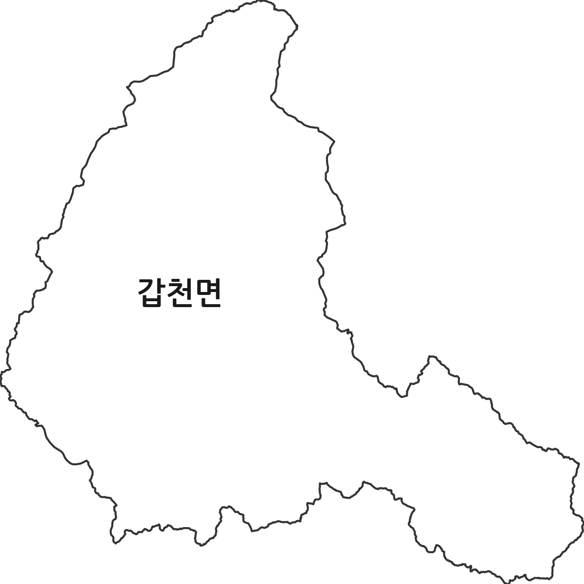 강원특별자치도 횡성군 갑천면 행정동 행정구역 경계 지도