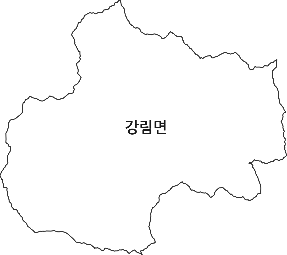 강원특별자치도 횡성군 강림면 행정동 행정구역 경계 지도