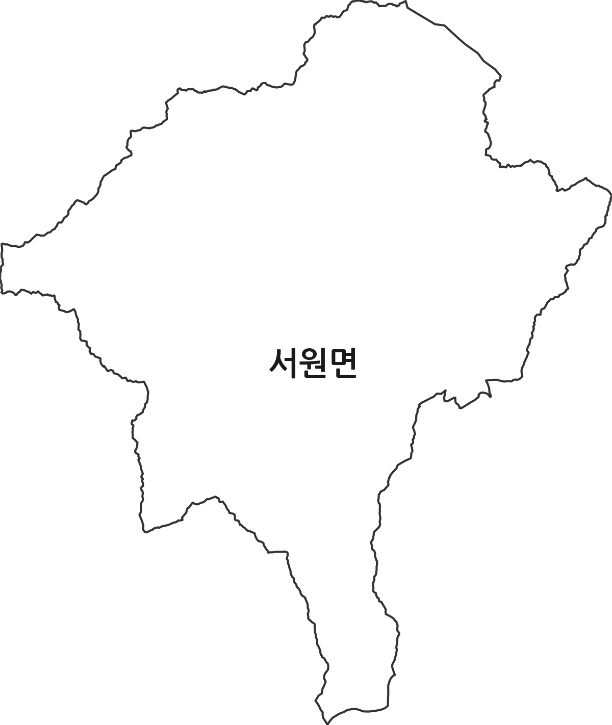 강원특별자치도 횡성군 서원면 행정동 행정구역 경계 지도