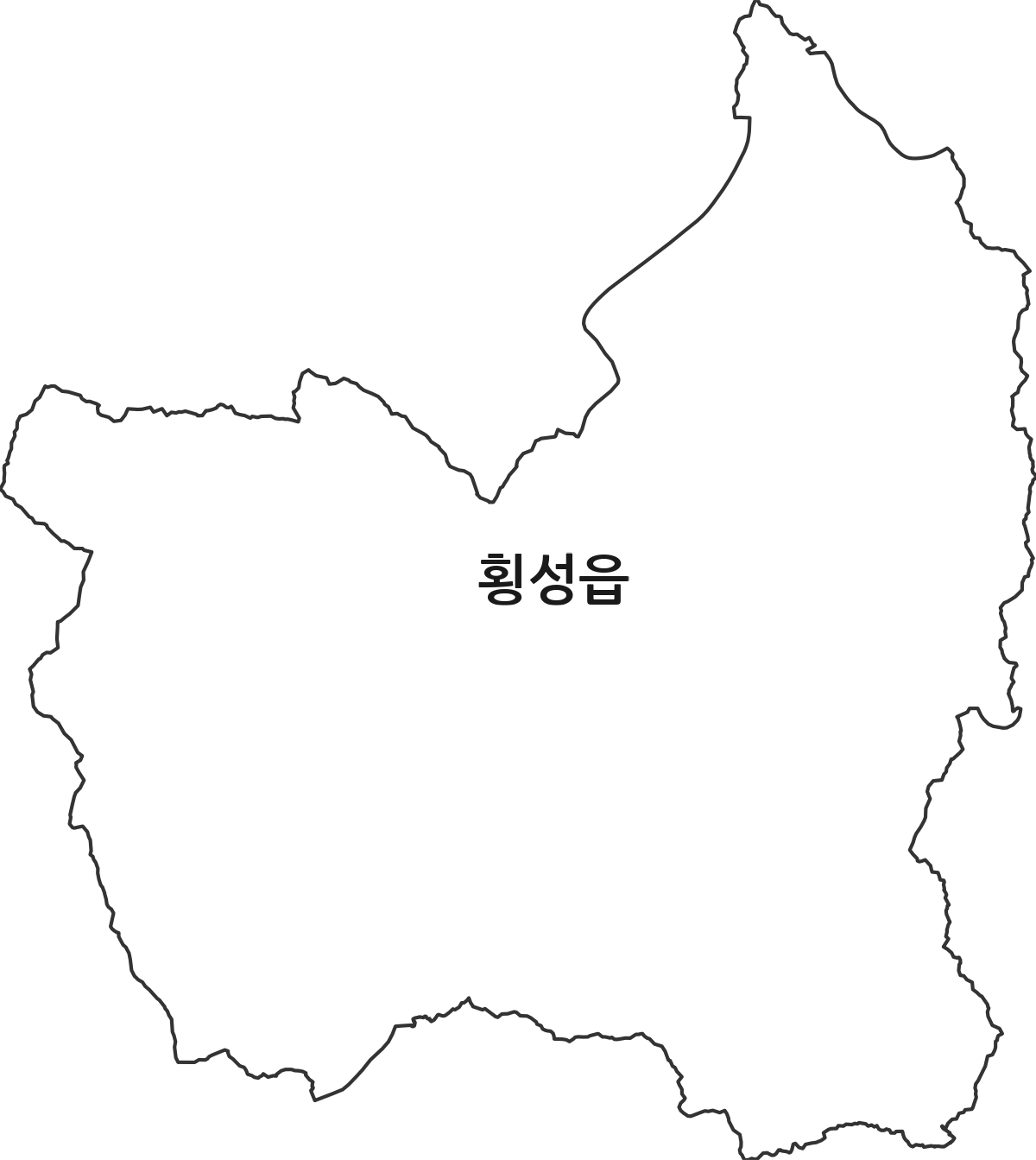 강원특별자치도 횡성군 횡성읍 행정동 행정구역 경계 지도