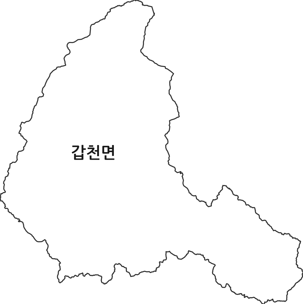 강원특별자치도 횡성군 갑천면 법정동 행정구역 경계 지도